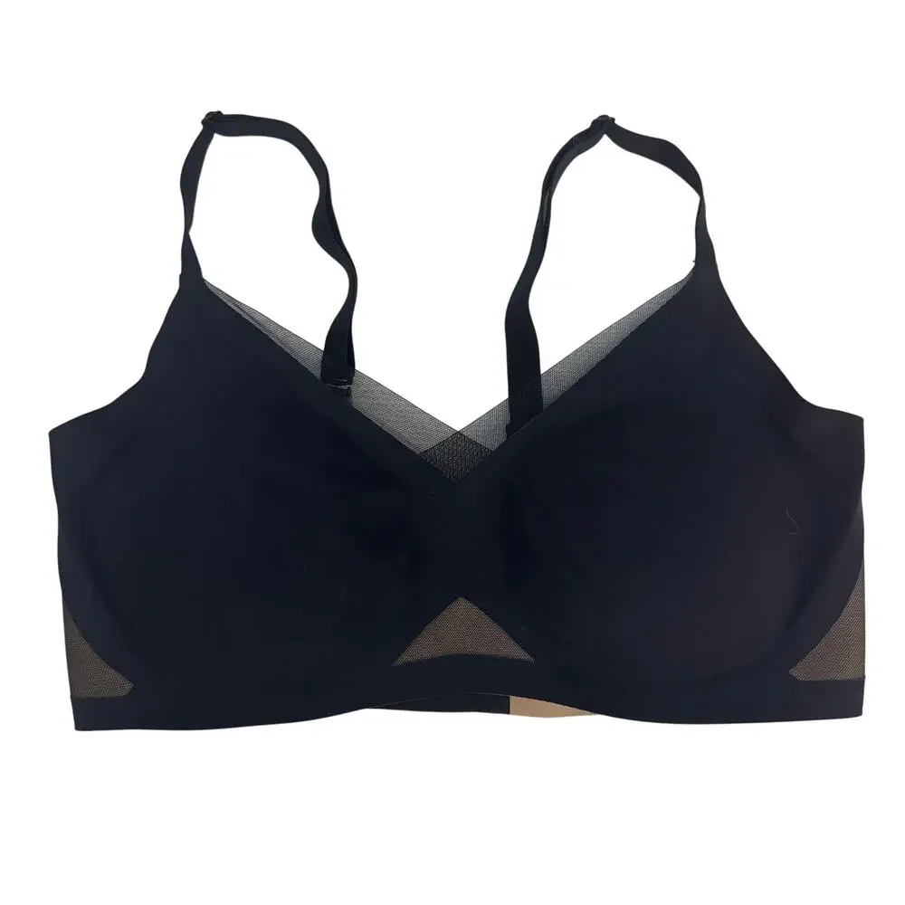 Honeylove Wirefree Crossover Mesh Bra M Black